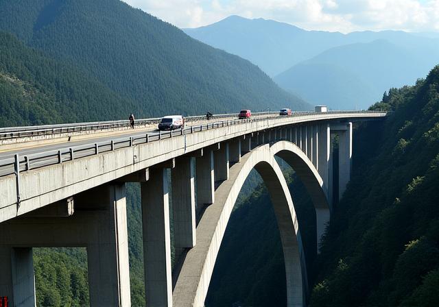 Die Europabrücke an der Brennerautobahn in Österreich.