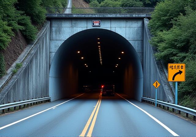 Der Eingang zum Tauerntunnel auf der A10 Autobahn.